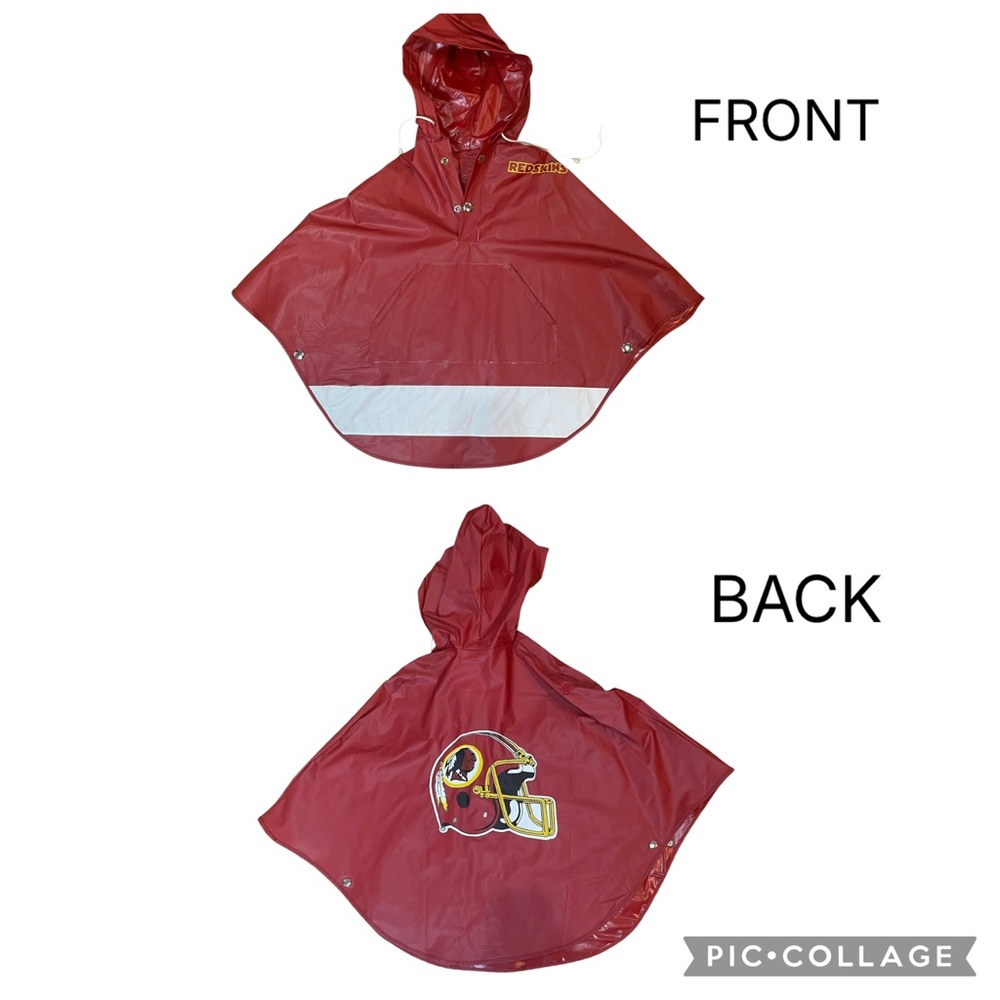 Vintage Redskins Childs Vinyl Rain Poncho NFL